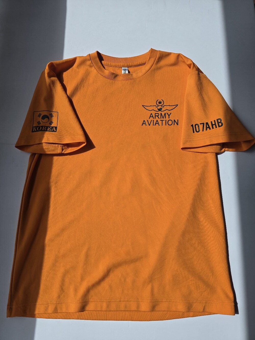 Korean Army Aviation Orange Graphic T-Shirt Appx Sz L Please See Pics For Measur